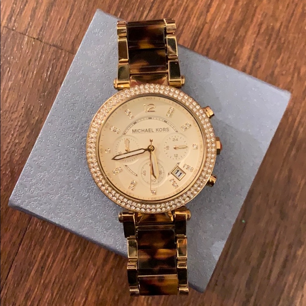 Michael Kors tortoise shell watch
